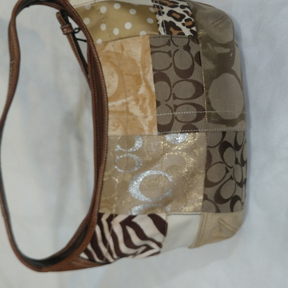 Coach Denim Patchwork Hobo Bag - Picture 3 of 12